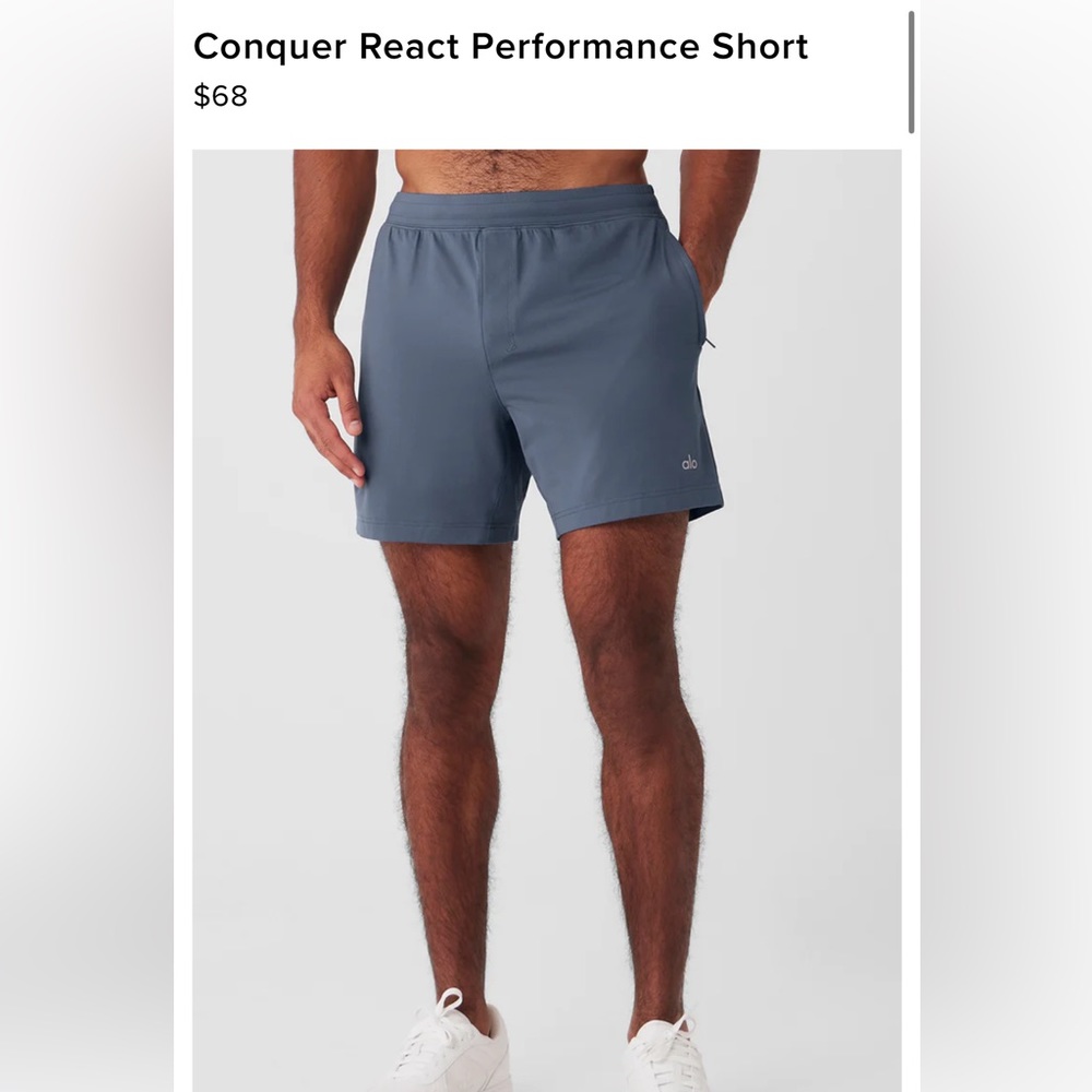 alo yoga men Conquer React Performance Short size large brand new with tag